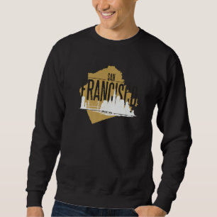 San Francisco California Skyline Silhouette Outlin Sweatshirt