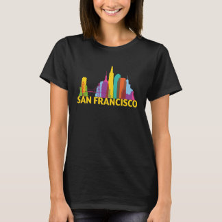 San Francisco California Skyline Silhouette Outlin T-Shirt