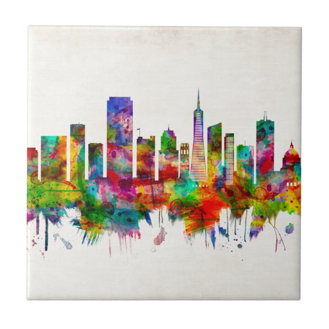San Francisco California Skyline Tile (Front)