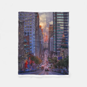 San Francisco California Street Skyline Glitter Fleece Blanket