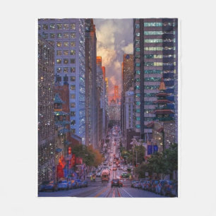 San Francisco California Street Skyline Glitter Fleece Blanket