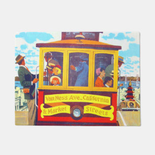San Francisco California Trolley Car Golden Gate Doormat
