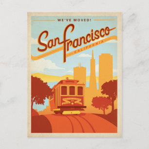San Francisco, California Trolley We've Moved! Postcard