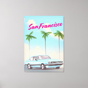 San Francisco California Tropical travel poster Canvas Print
