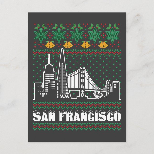 San Francisco California Ugly Christmas Postcard (Front)