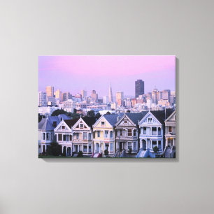 San Francisco, California. View of Victorian Canvas Print