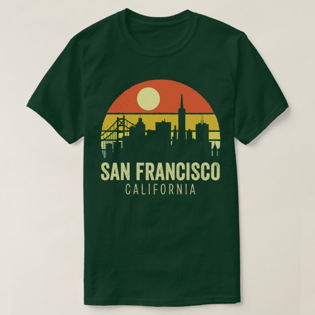 San Francisco California Vintage Sunset T-Shirt (Design Front)