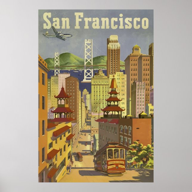 San Francisco California Vintage Travel Poster (Front)
