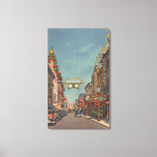 San Francisco, CAStreet Scene of Chinatown Canvas Print