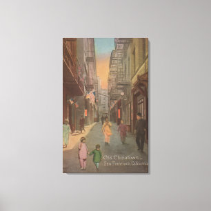 San Francisco, CAView of Old Chinatown Street Canvas Print