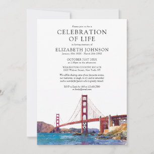 San Francisco Celebration Of Life Funeral Invitation