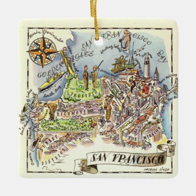 San Francisco Ceramic Ornament (Front)