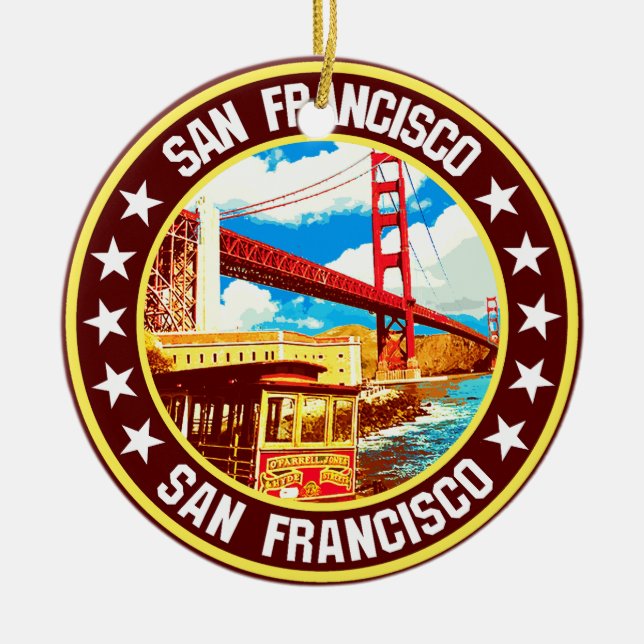 San Francisco                                      Ceramic Tree Decoration (Front)