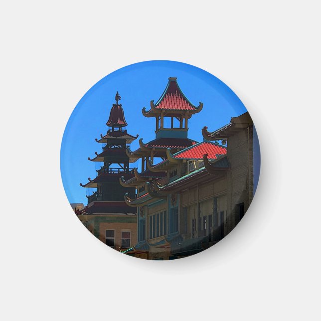 San Francisco Chinatown #10 Round Magnet (Front)