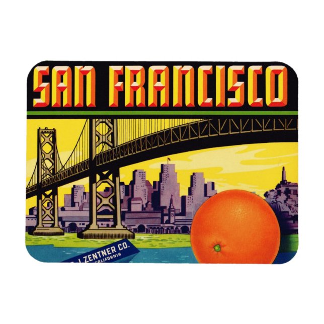 San Francisco Citrus Label Magnet (Horizontal)