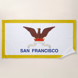 San Francisco city flag beach towel
