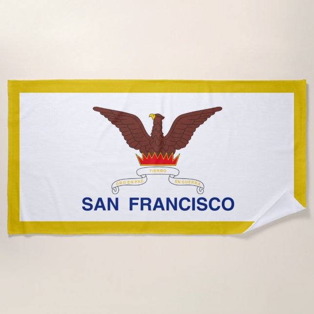 San Francisco city flag beach towel (Front)