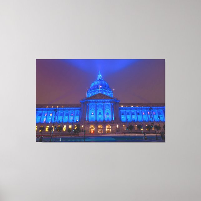 San Francisco City Hall in Blue Light Canvas Print (Front)