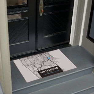 San Francisco City Map + Mark Your Location Doormat