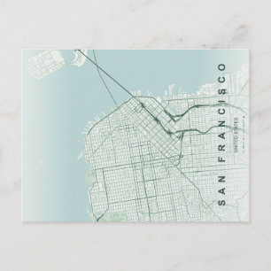 San Francisco City Map Minimal Postcard