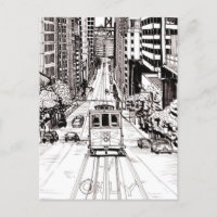 San Francisco City Pen and Ink Drawing