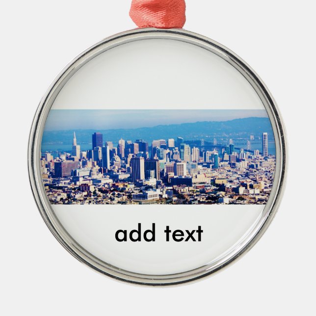 San Francisco City View Panoramic Metal Tree Decoration (Front)