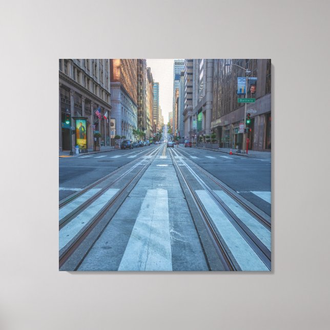 San Francisco Cityscape Street View Canvas Print (Front)
