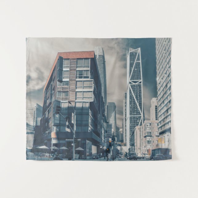 San Francisco Cityscape with Modern Skyline Tapestry (Front (Horizontal))