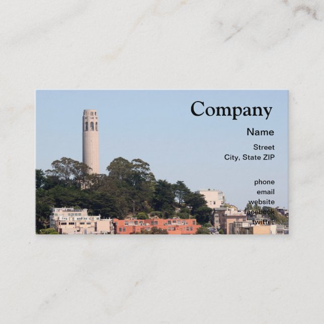 San Francisco Coit Tower Business Card (Front)