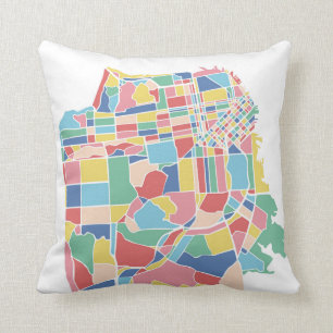 San Francisco Color City Map Cushion