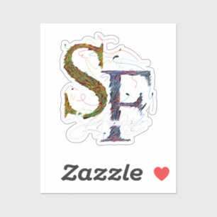 san francisco colourful scribble and vintage typog