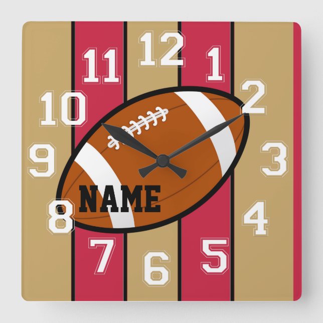 San Francisco Colours Football Wall Clock (Front)