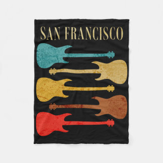 San Francisco Concert Rock Music Festival Guitars Fleece Blanket