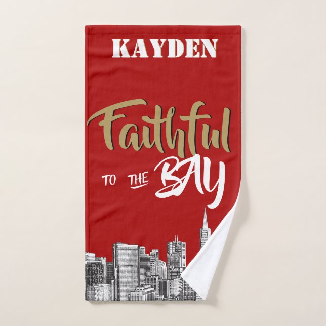San Francisco Faithful to the Bay|Red & Gold 49ers Hand Towel (Hand Towel)