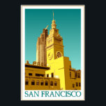 San Francisco Ferry Building - Pop Art Poster<br><div class="desc">San Francisco Pop Art – Ferry Building SAN FRANCISCO – a digital pop-art illustration featuring one of San Francisco`s architectural landmarks, the old Ferry Building, located at the beginning of Market Street and part of the San Francisco Port, a starting point to many bay area ferries and harbour cruises, and...</div>