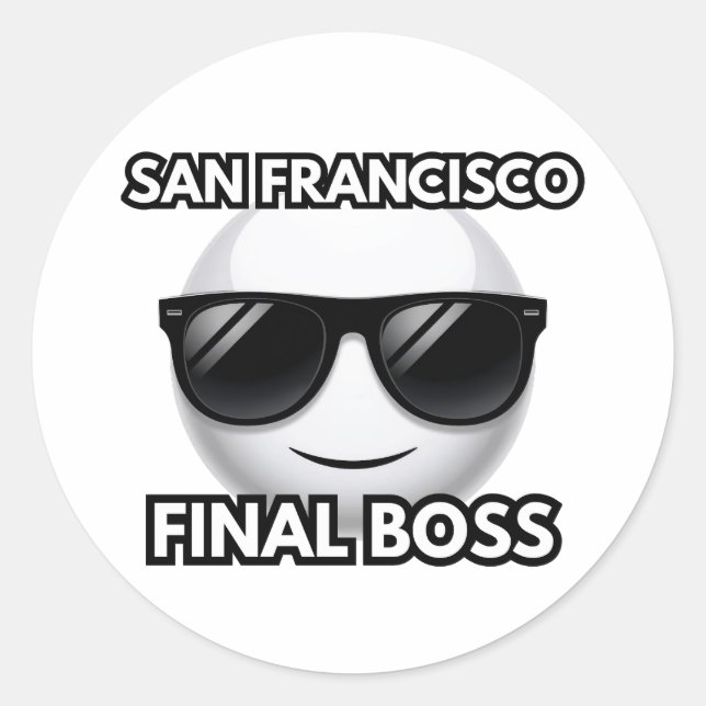 San Francisco Final Boss Cool Emoji Sticker (Front)