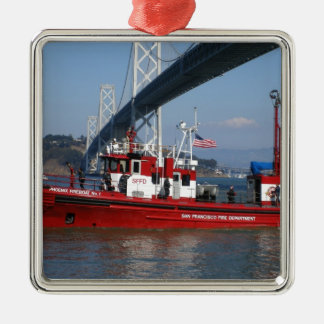 San Francisco Fire Boat Metal Tree Decoration