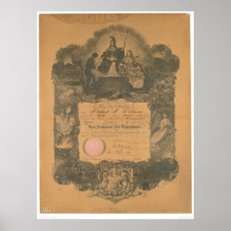 San Francisco Fire Department Certificate (1481A) Poster