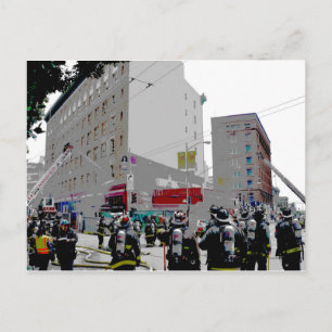 San Francisco Fire On The Scene Postcard