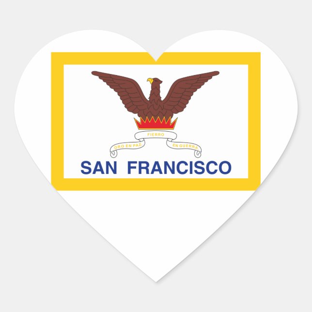 San Francisco Flag Heart Sticker (Front)