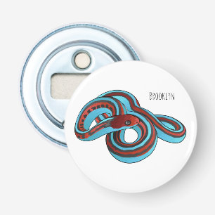 San Francisco garter snake cartoon illustration Bottle Opener