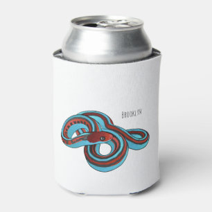 San Francisco garter snake cartoon illustration Can Cooler