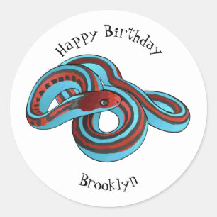 San Francisco garter snake cartoon illustration Classic Round Sticker