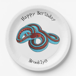San Francisco garter snake cartoon illustration  Paper Plate