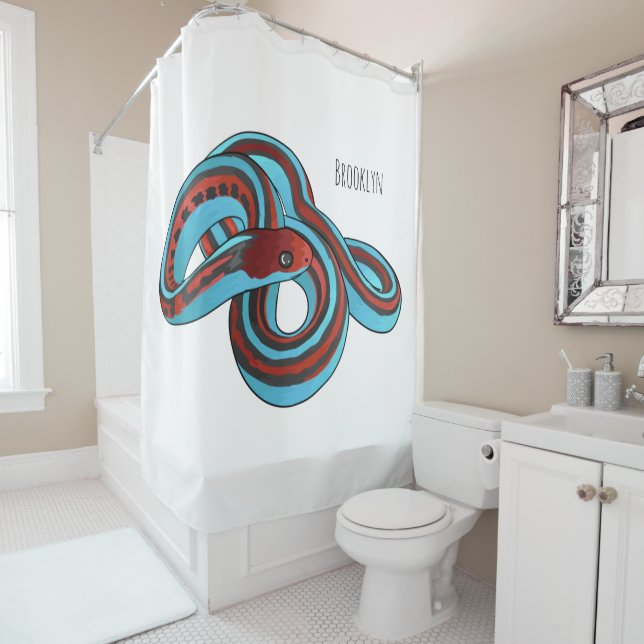 San Francisco garter snake cartoon illustration  Shower Curtain (In Situ)