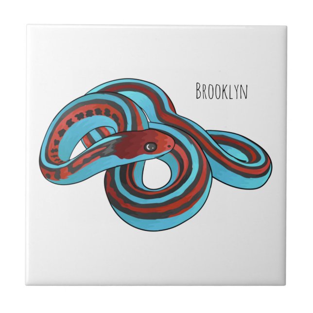 San Francisco garter snake cartoon illustration Tile (Front)