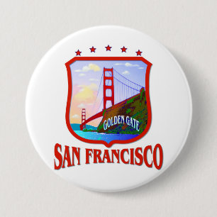 San Francisco Golden Gate 7.5 Cm Round Badge