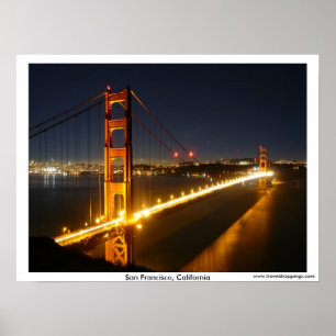 San Francisco Golden Gate Bridge at Night Poster