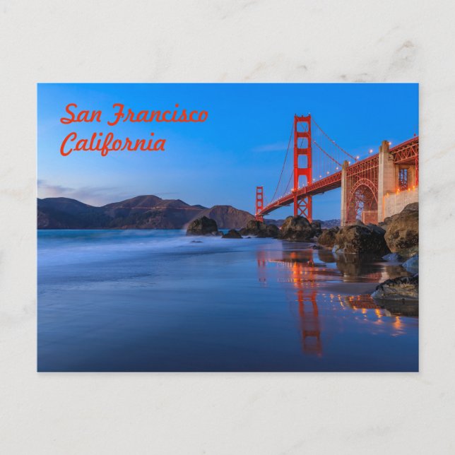 San Francisco Golden Gate Bridge at sunset Postcard (Front)