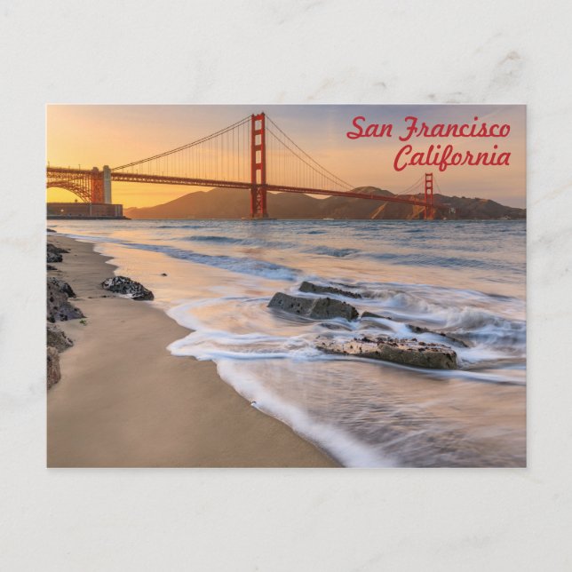 San Francisco Golden Gate Bridge at sunset Postcard (Front)